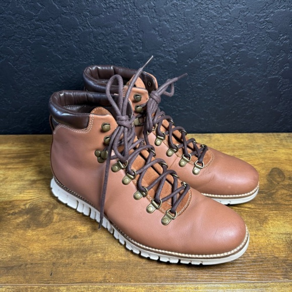 Cole Haan Zerogrand Hiker‎ C25555 Tan Leather Boots Mens 9M